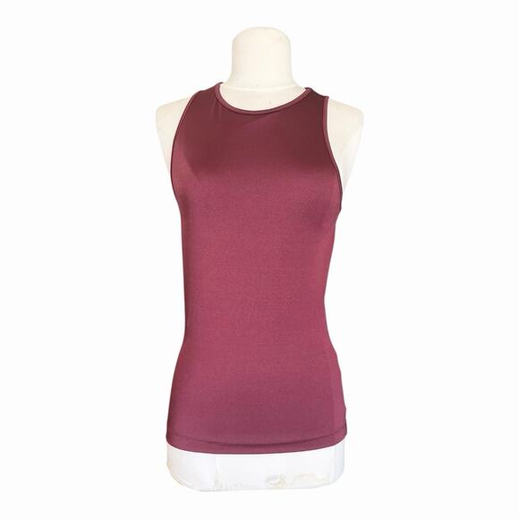 Wolford The Workout Sleeveless Top XS Port Royale Burgundy NWT - Picture 2 of 14